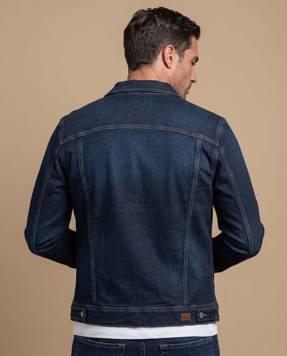 Chaqueta vaquera tipo trucker con bolsillos de parche para hombre - Azul 34_325E304_AZUA03694_4