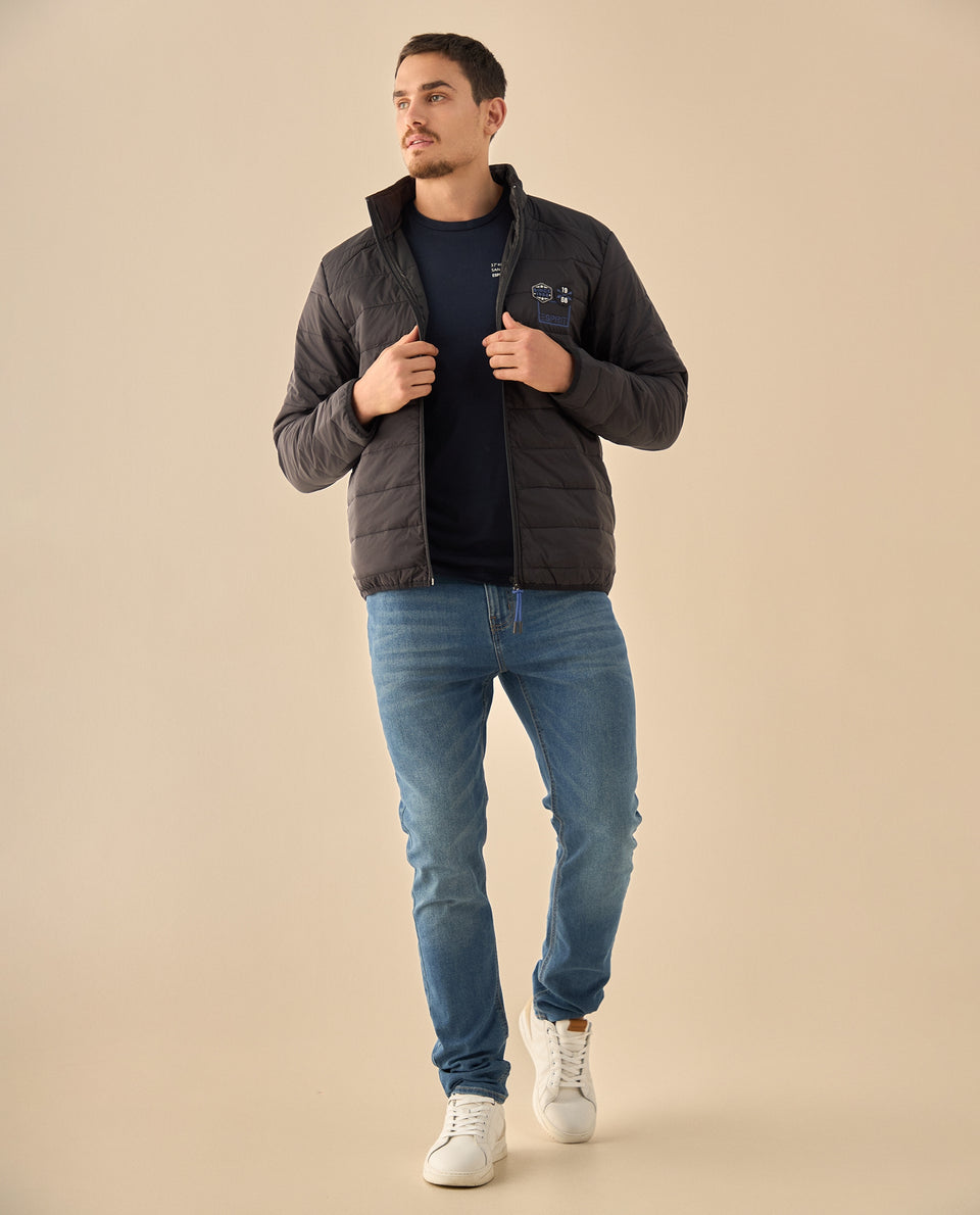 Chaqueta Puffer con Parches Bordados - Negro 34_325G306_NEG194004_5