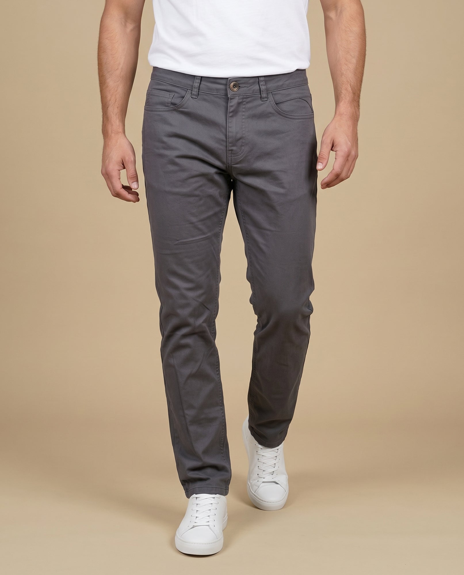 Pantalón Slim Hombre Algodón - Gris 34_335E300_GRI180510_3
