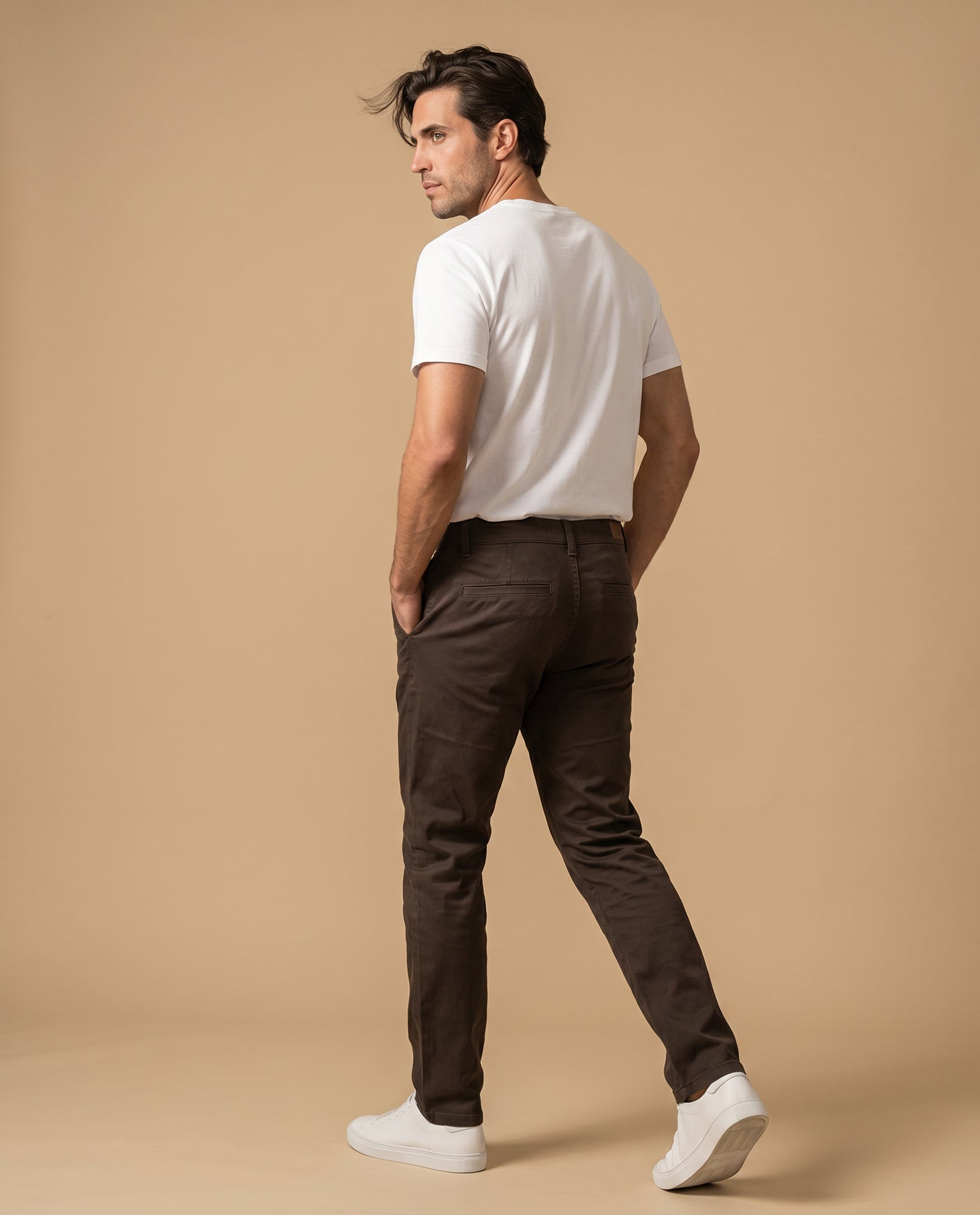 Pantalón Slim Algodón Hombre - Café 34_335E305_CAF161334_4