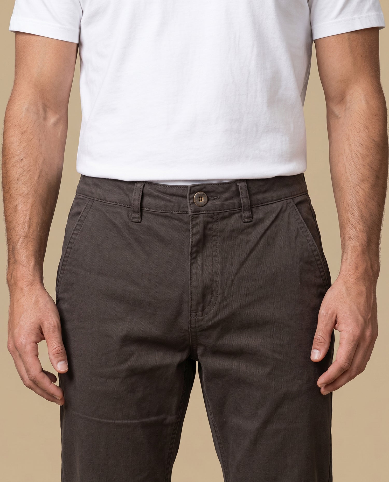 Pantalón Slim Algodón Hombre - Café