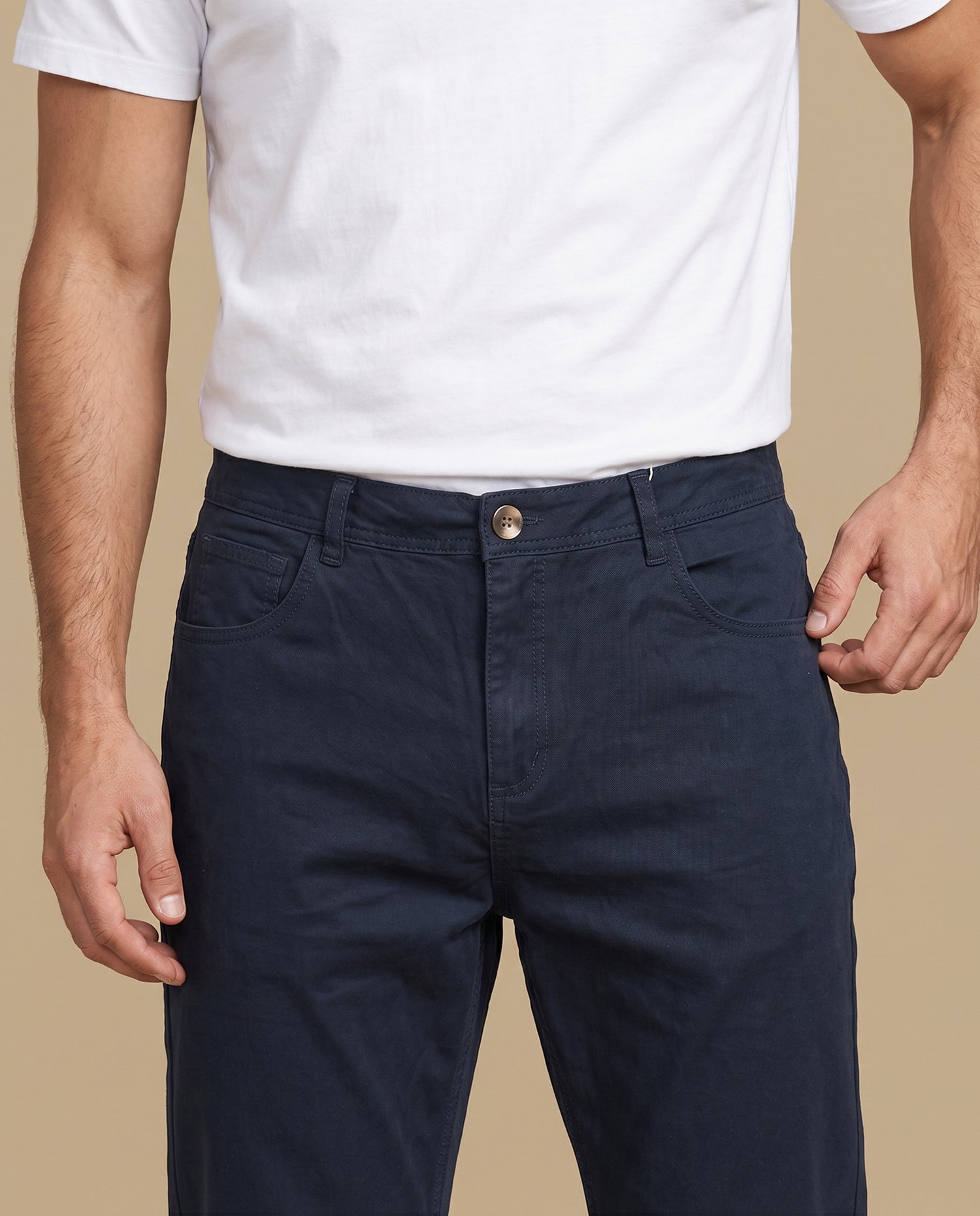 Pantalón slim algodón elastano - Azul