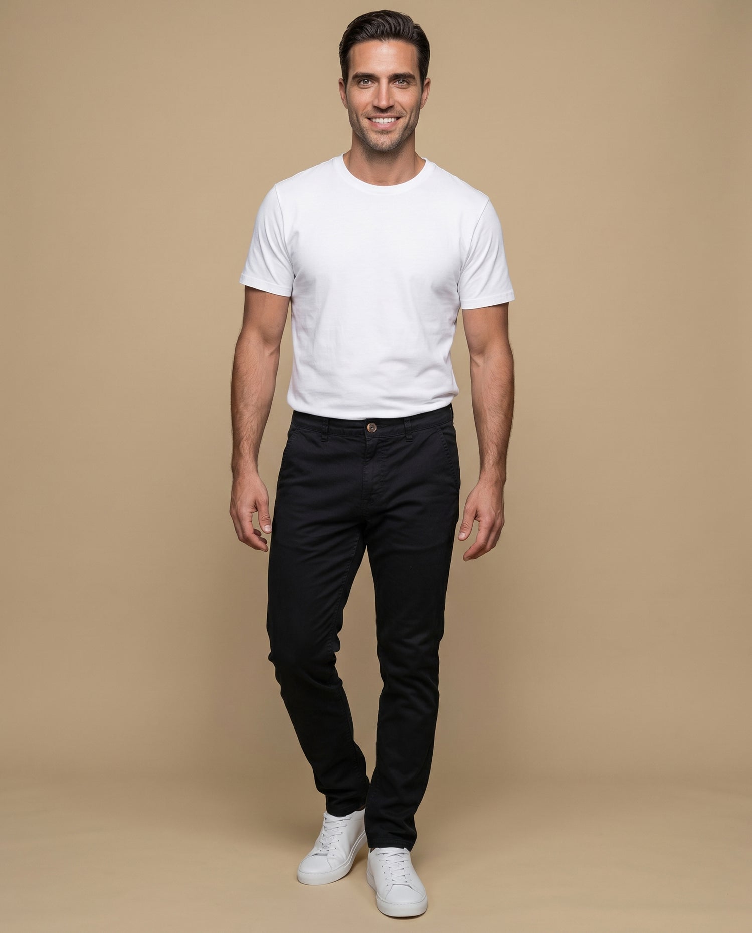 Pantalón slim algodón hombre - Negro