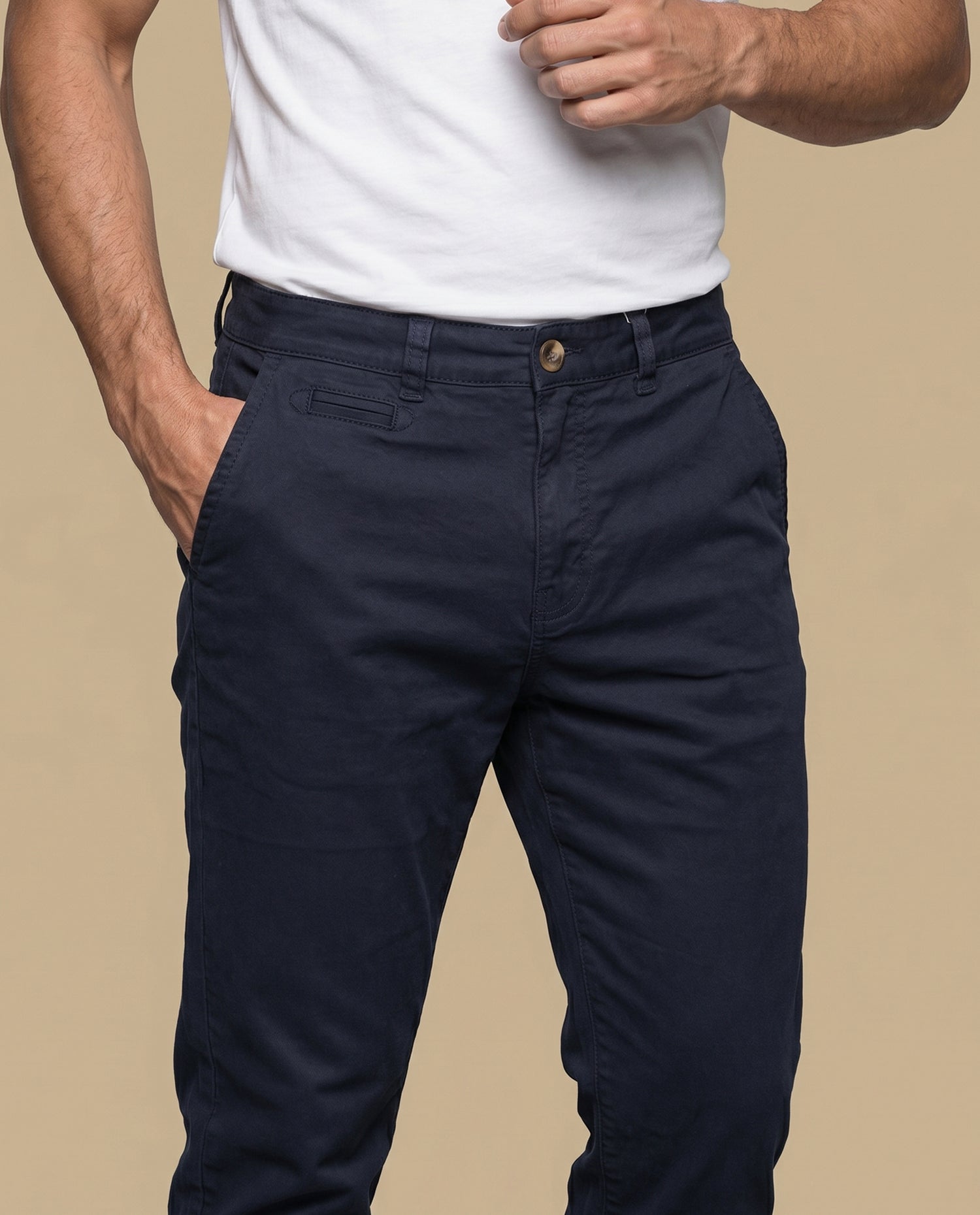 Pantalón Hombre Tiro Medio Recto - Azul