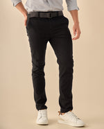 Pantalón Slim Fit con Cinturón - Negro