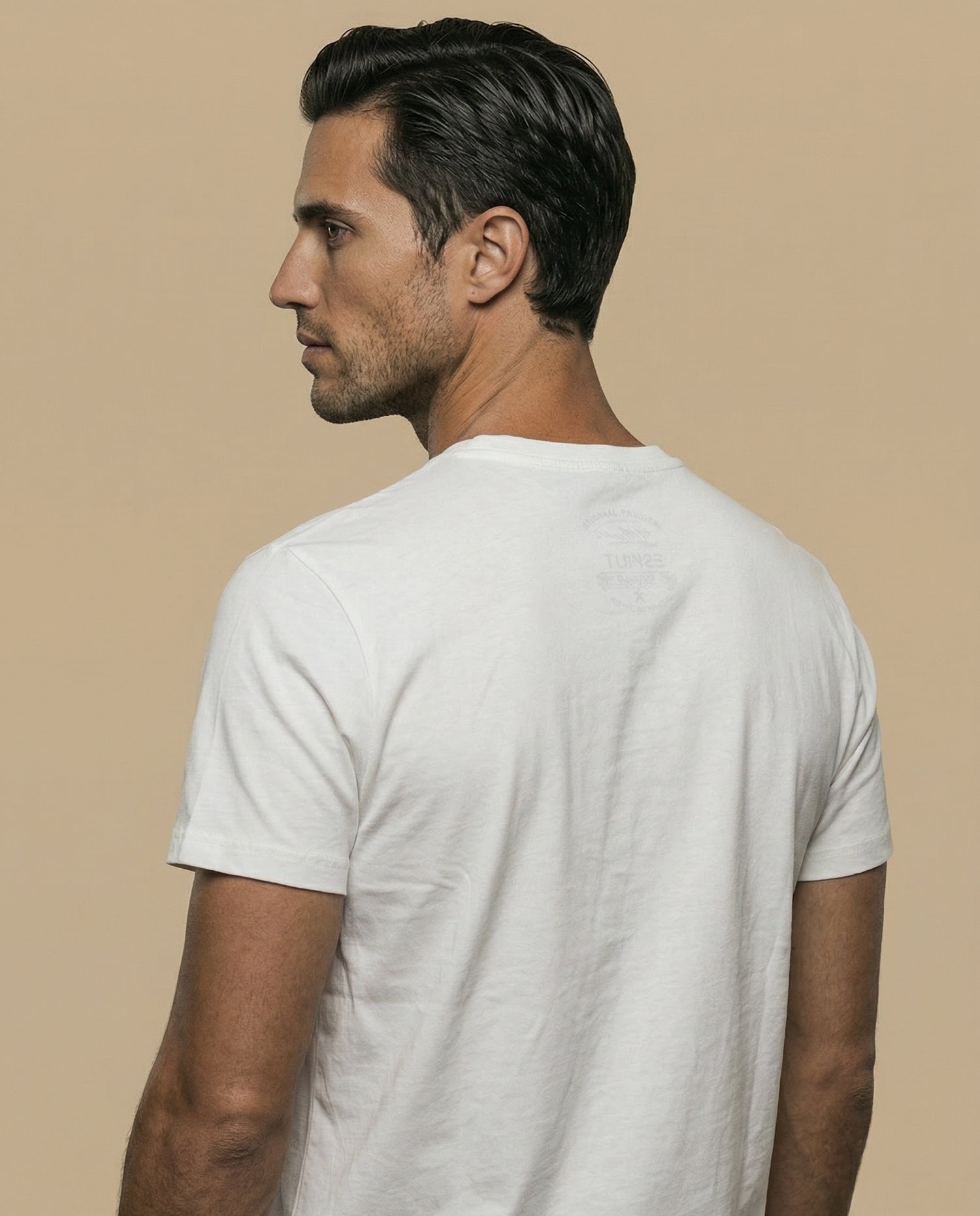 Camiseta básica manga corta fit regular - Crudo
