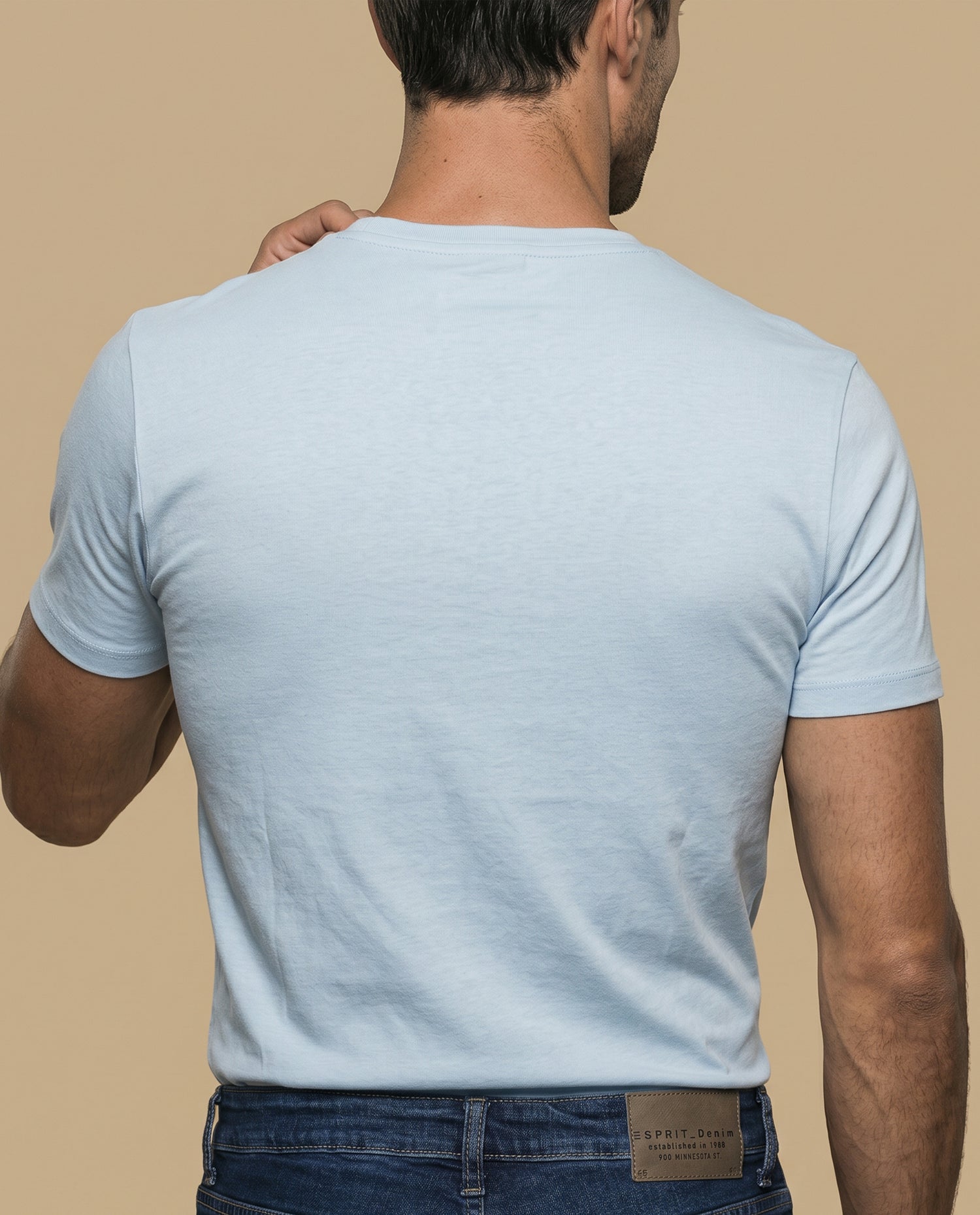 Camiseta básica de manga corta para mujer - Azul