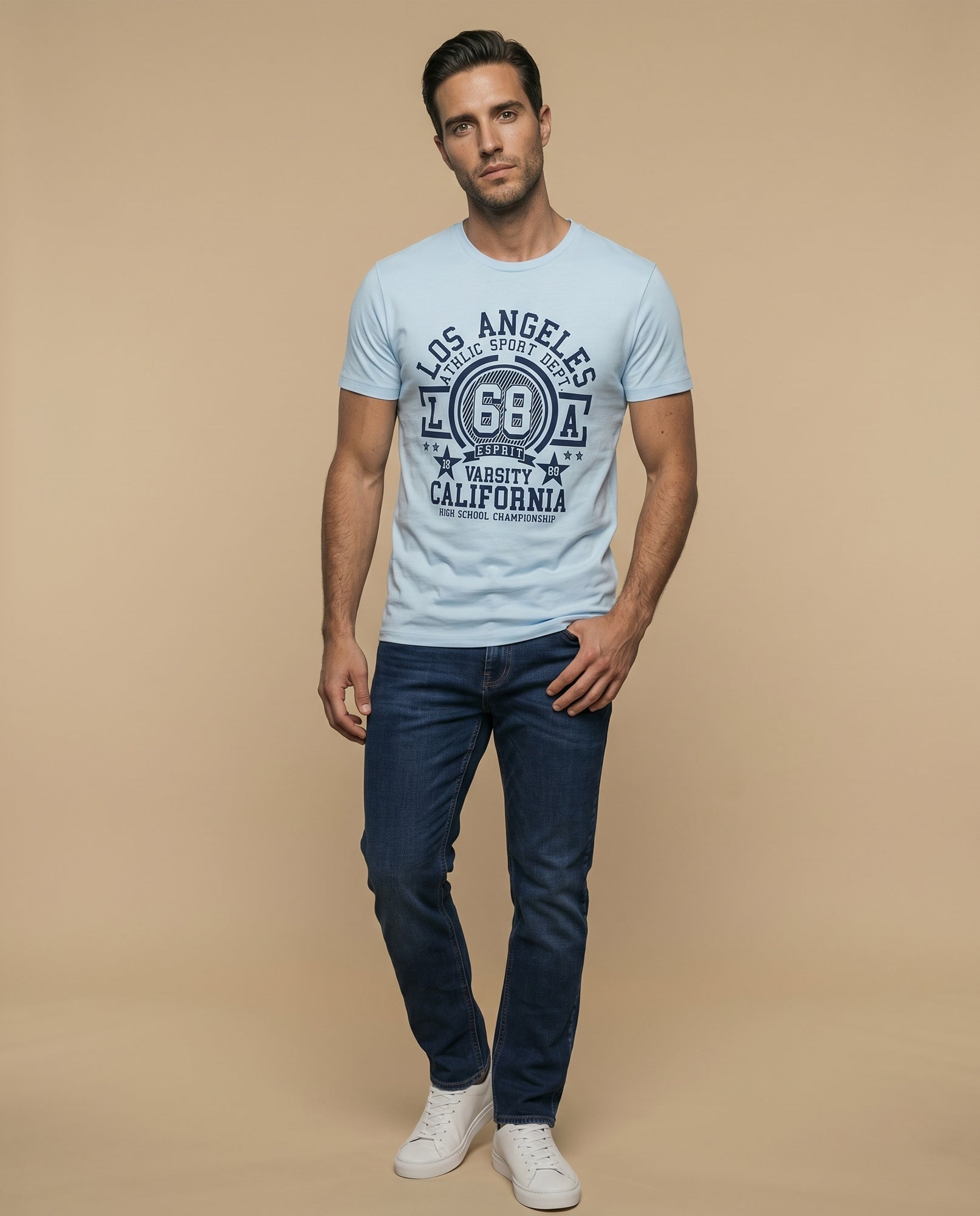 Camiseta básica de manga corta para mujer - Azul 34_345E302_AZU124604_5