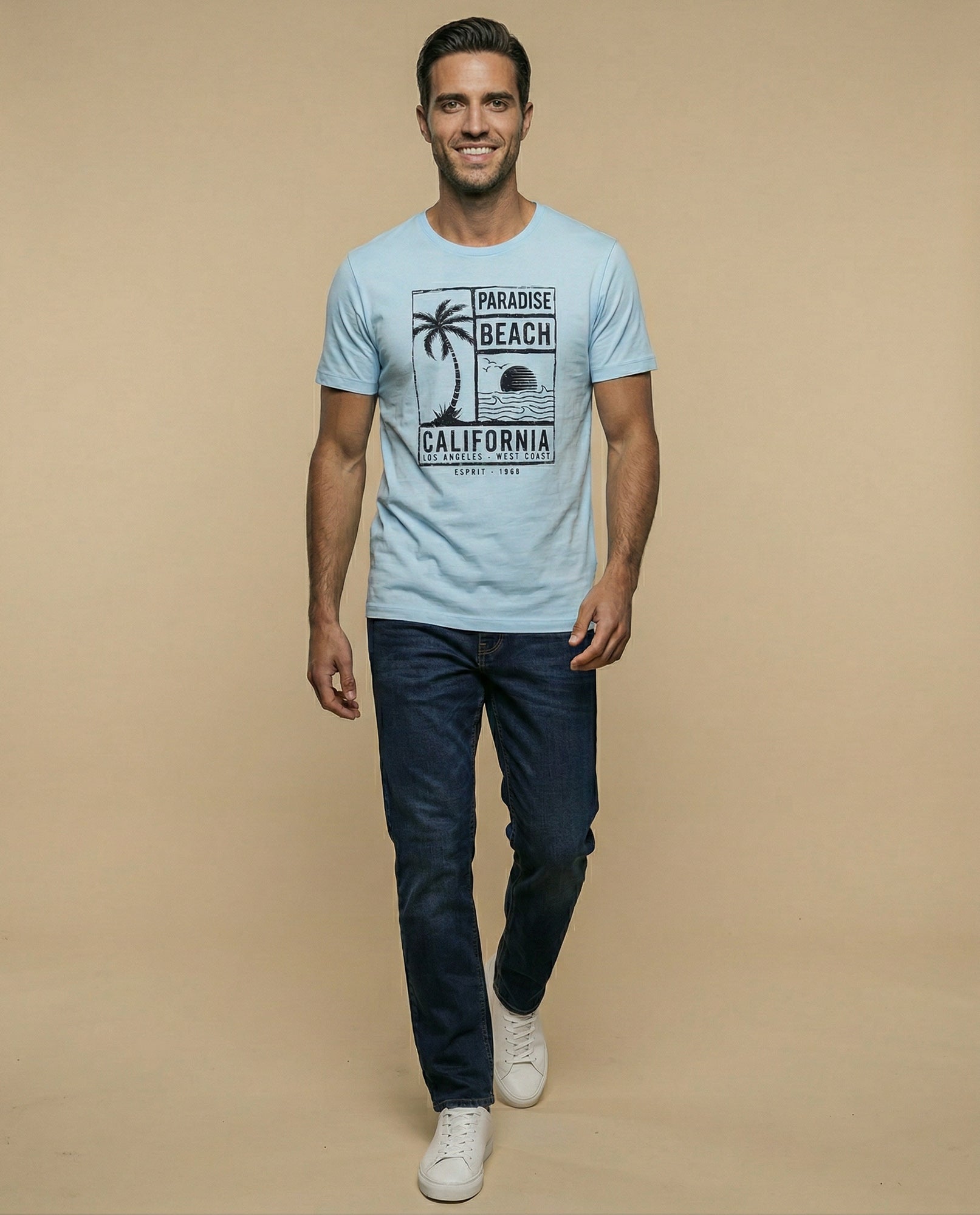 Camiseta estampada manga corta cuello redondo - Azul 34_345E303_AZU124604_5