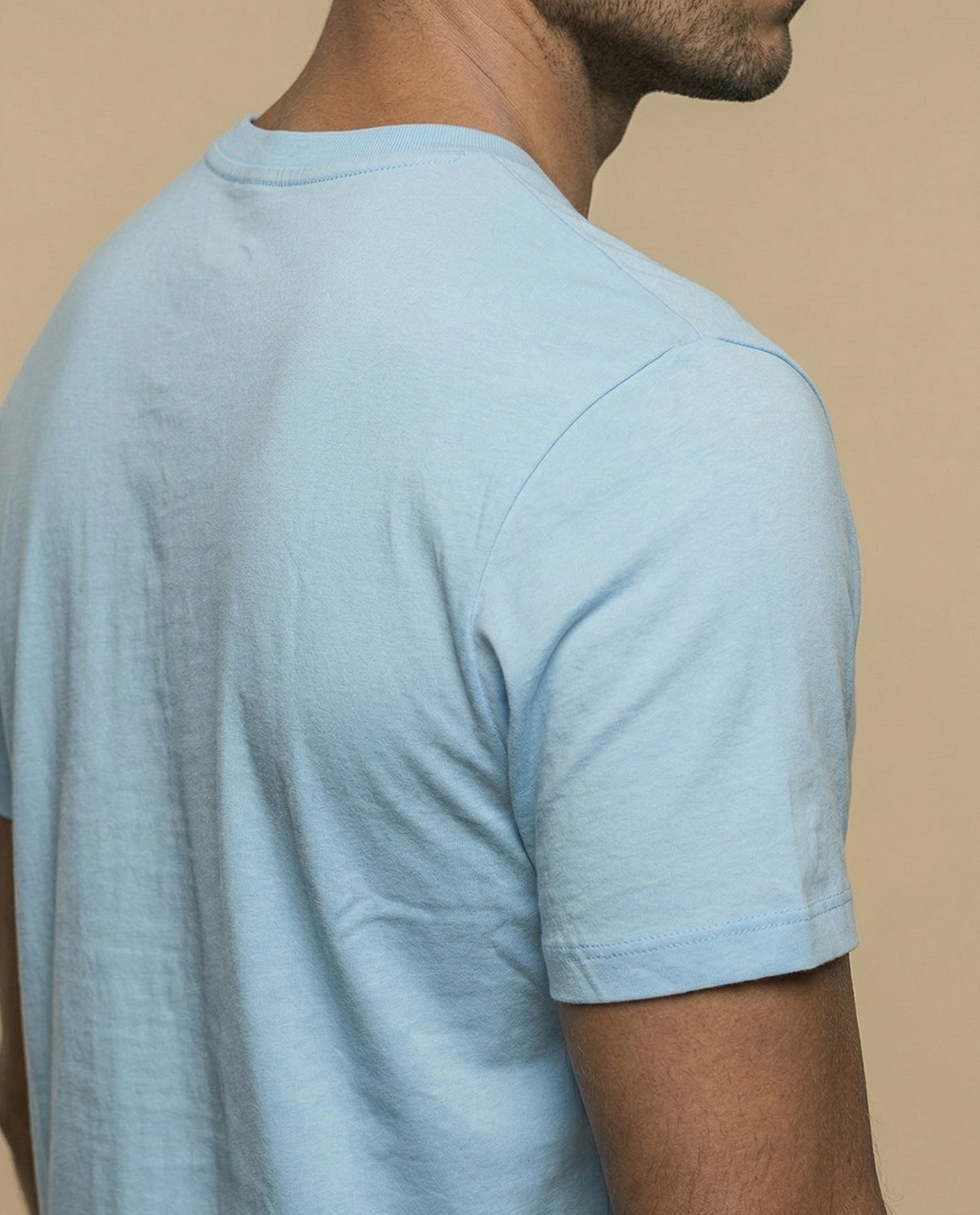 Camiseta estampada manga corta cuello redondo - Azul