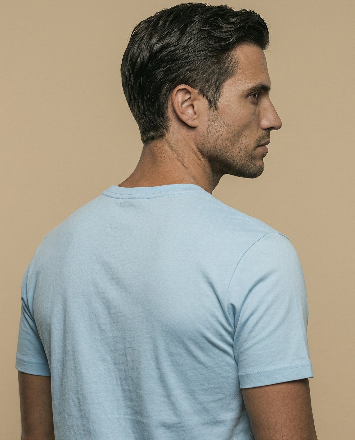 Camiseta estampada manga corta cuello redondo - Azul