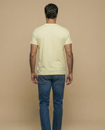 Camiseta manga corta con estampado gráfico circular para hombre - Amarillo