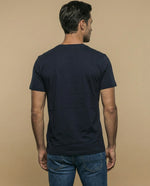 Camiseta manga corta con estampado gráfico de aviación para hombre - Azul