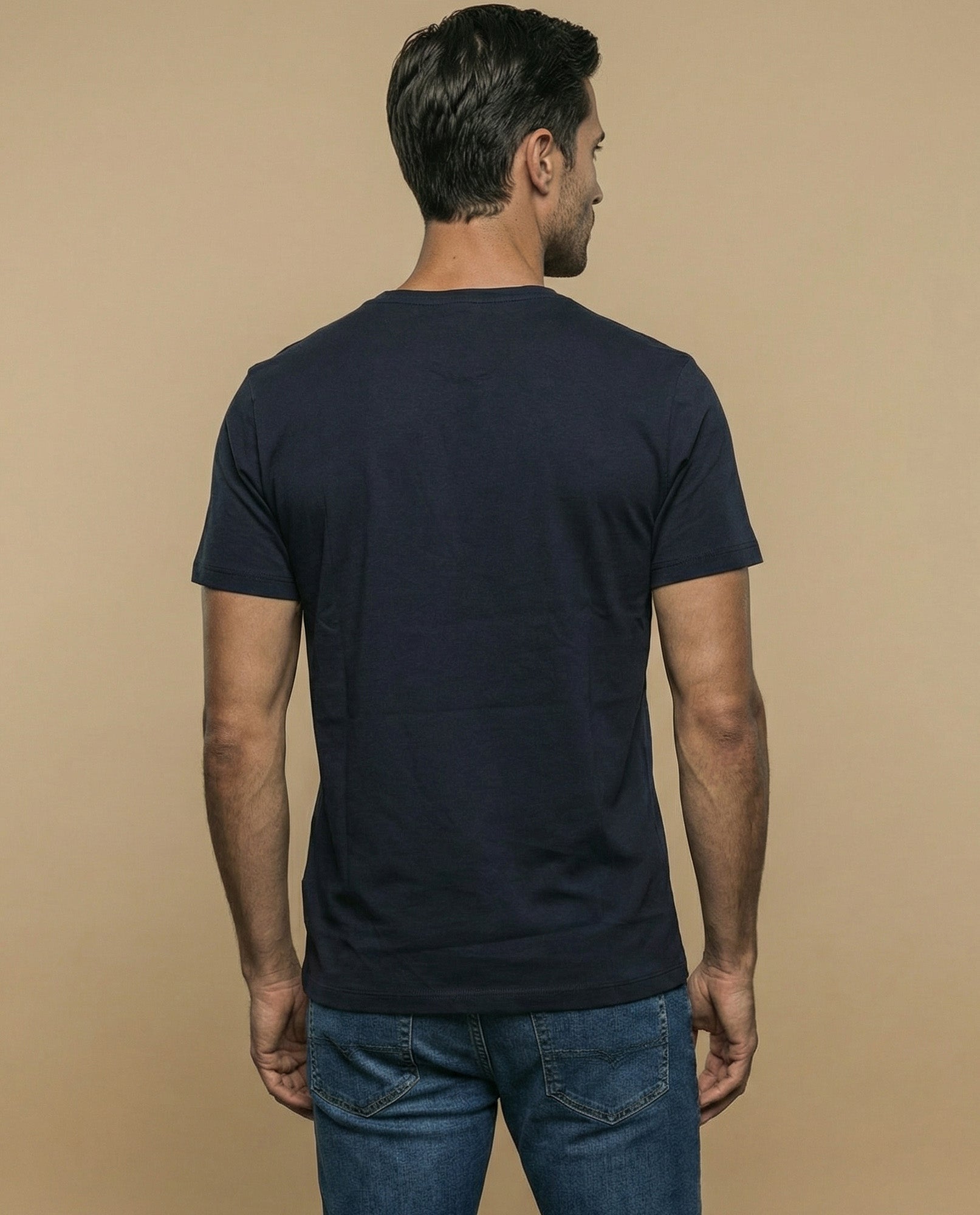 Camiseta manga corta con estampado gráfico de aviación para hombre - Azul 34_345F307_AZU184028_4