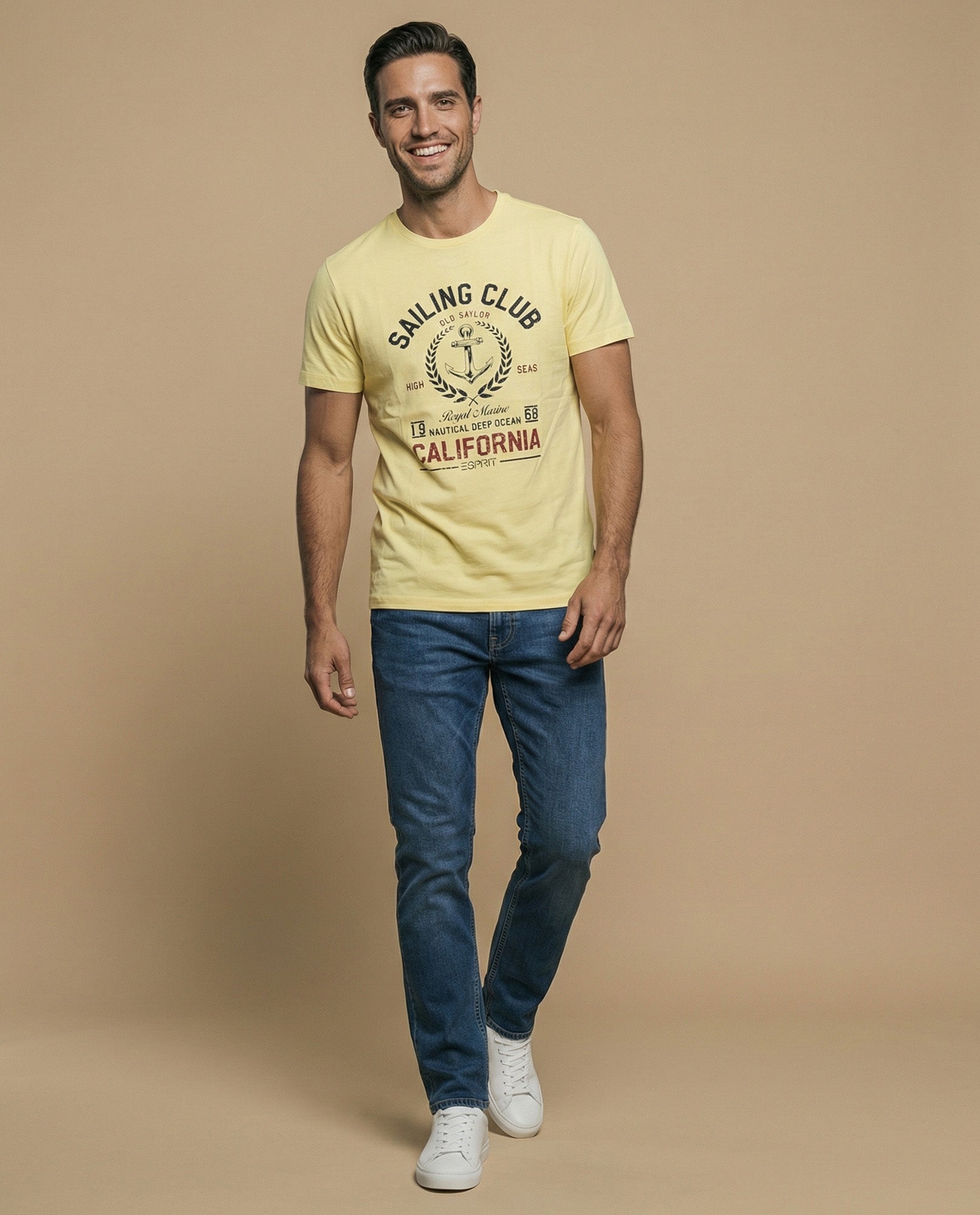 Camiseta manga corta con estampado náutico para hombre - Amarillo 34_345F308_AMA130935_5