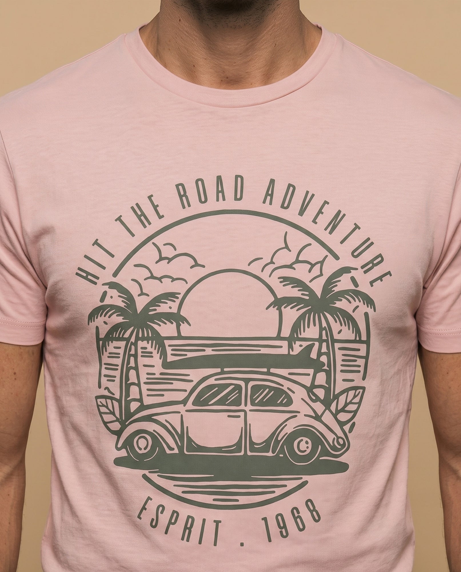 Camiseta básica manga corta con cuello redondo para hombre - Rosa 34_345F309_ROS161707_3