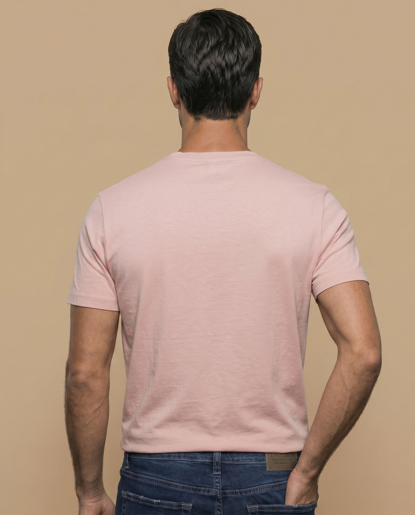 Camiseta básica manga corta con cuello redondo para hombre - Rosa 34_345F309_ROS161707_4