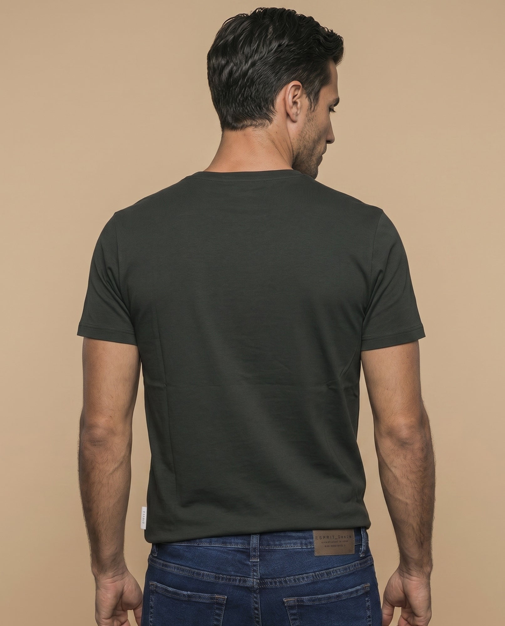 Camiseta manga corta con estampado universitario para hombre - Verde 34_345F310_VER190622_4