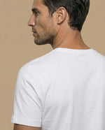 Camiseta manga corta con estampado tropical para hombre - Blanco