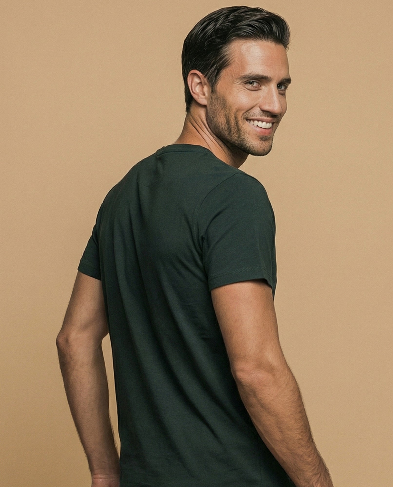 Camiseta manga corta con estampado de aventura para hombre - Verde 34_345F314_VER190622_4