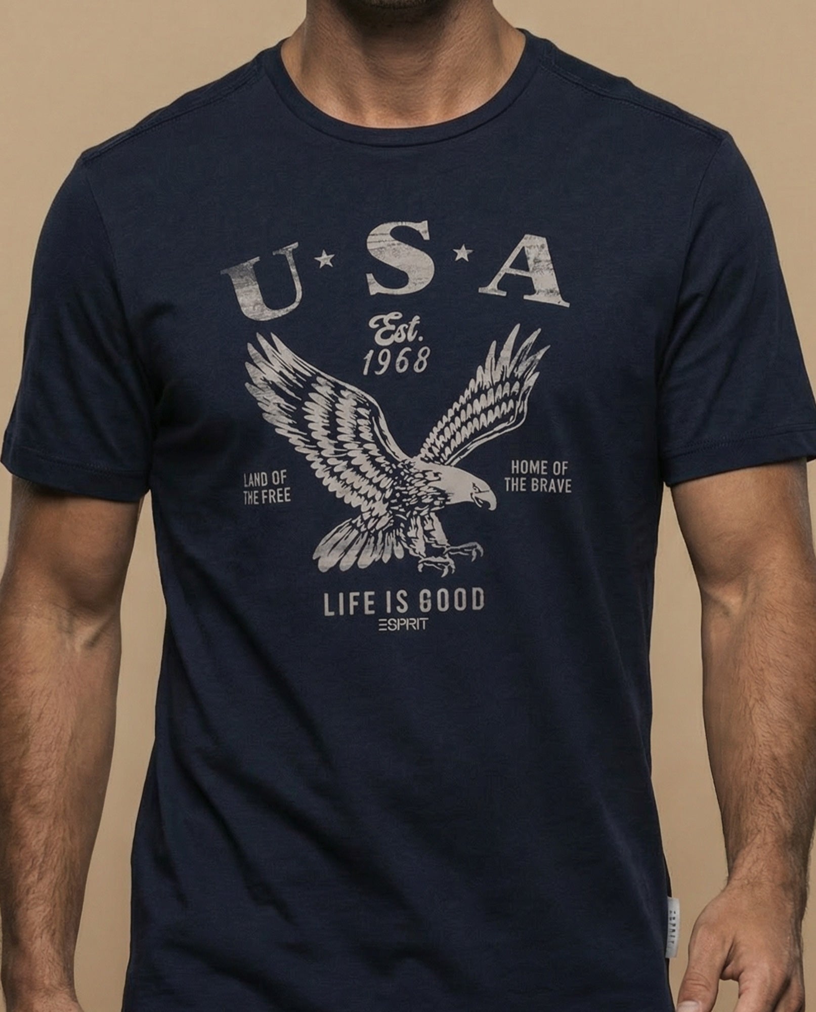 Camiseta manga corta con estampado gráfico americano - Azul 34_345F315_AZU194526_3