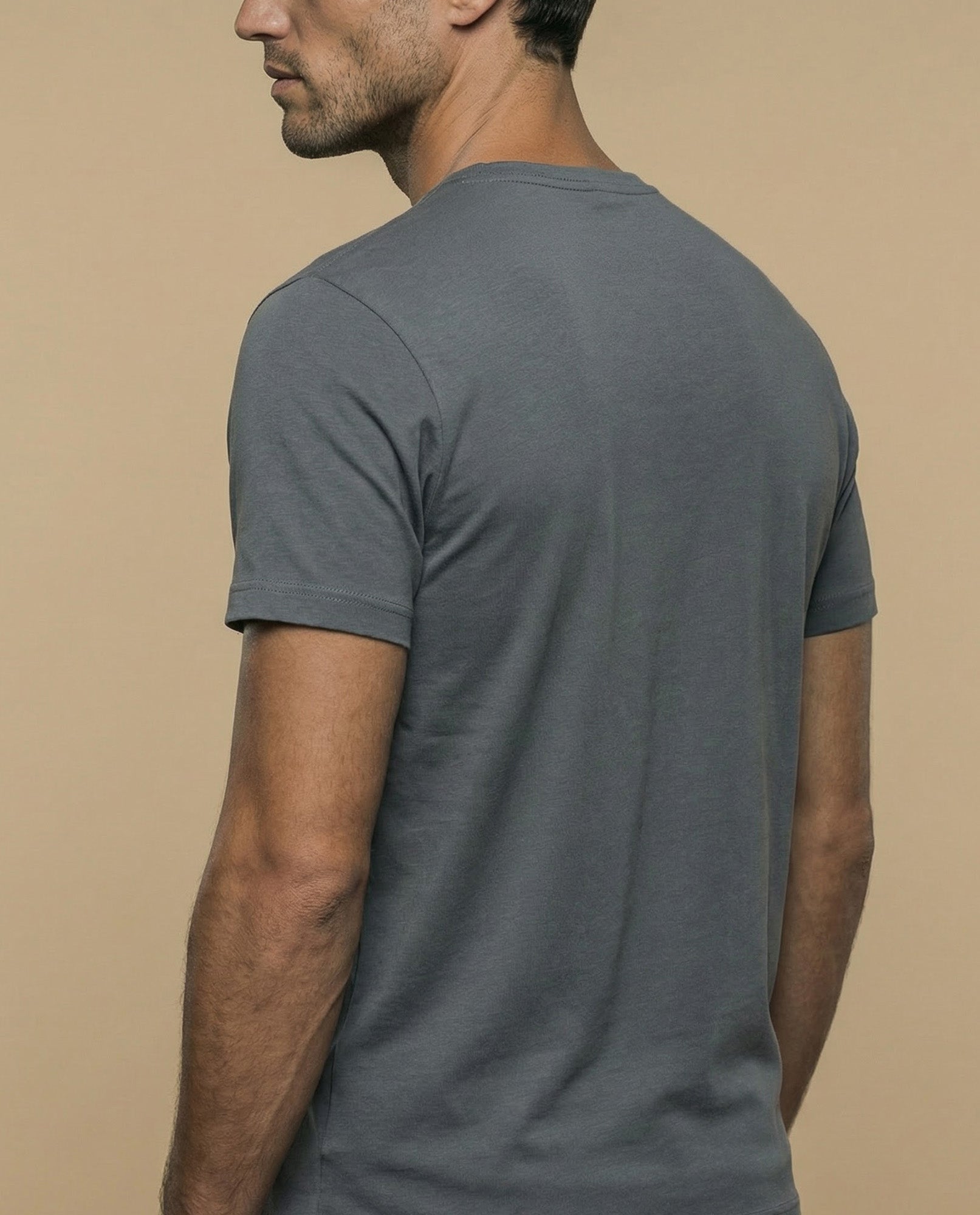 Camiseta manga corta con estampado universitario para hombre - Gris 34_345F324_GRI174016_6