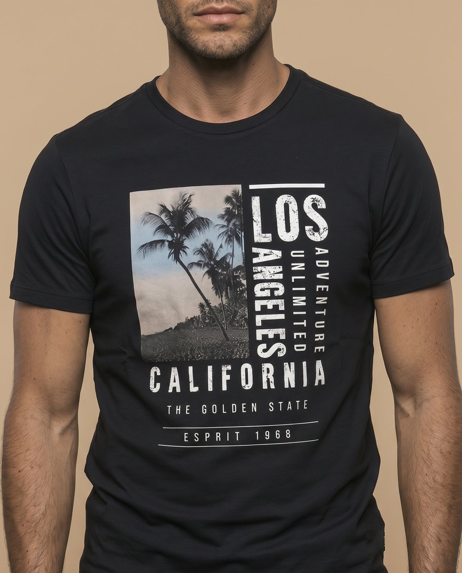 Camiseta slim fit estampada - Negro