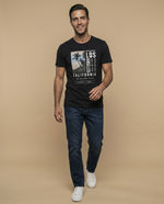 Camiseta slim fit estampada - Negro