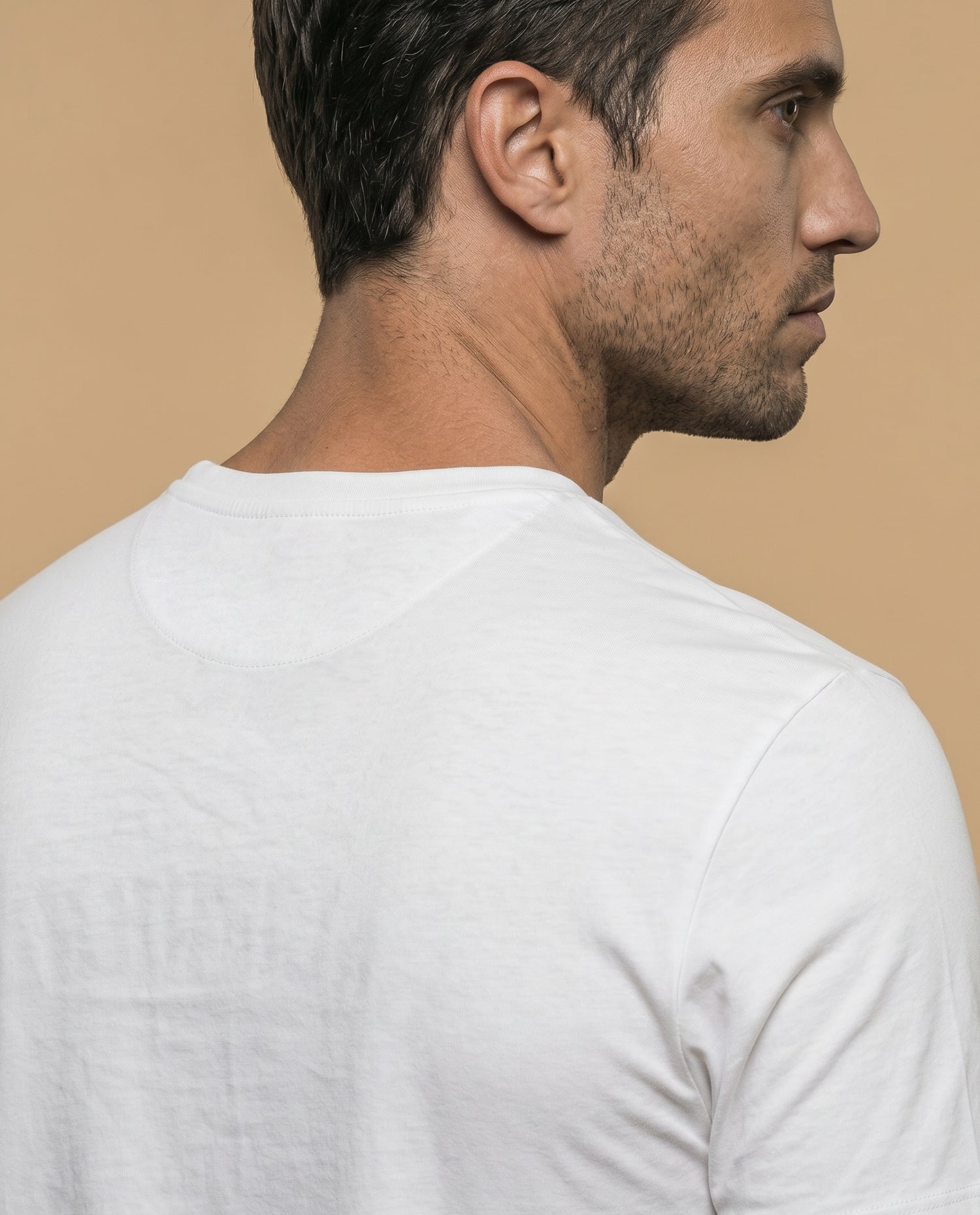 Camiseta manga sisa algodón - Blanco