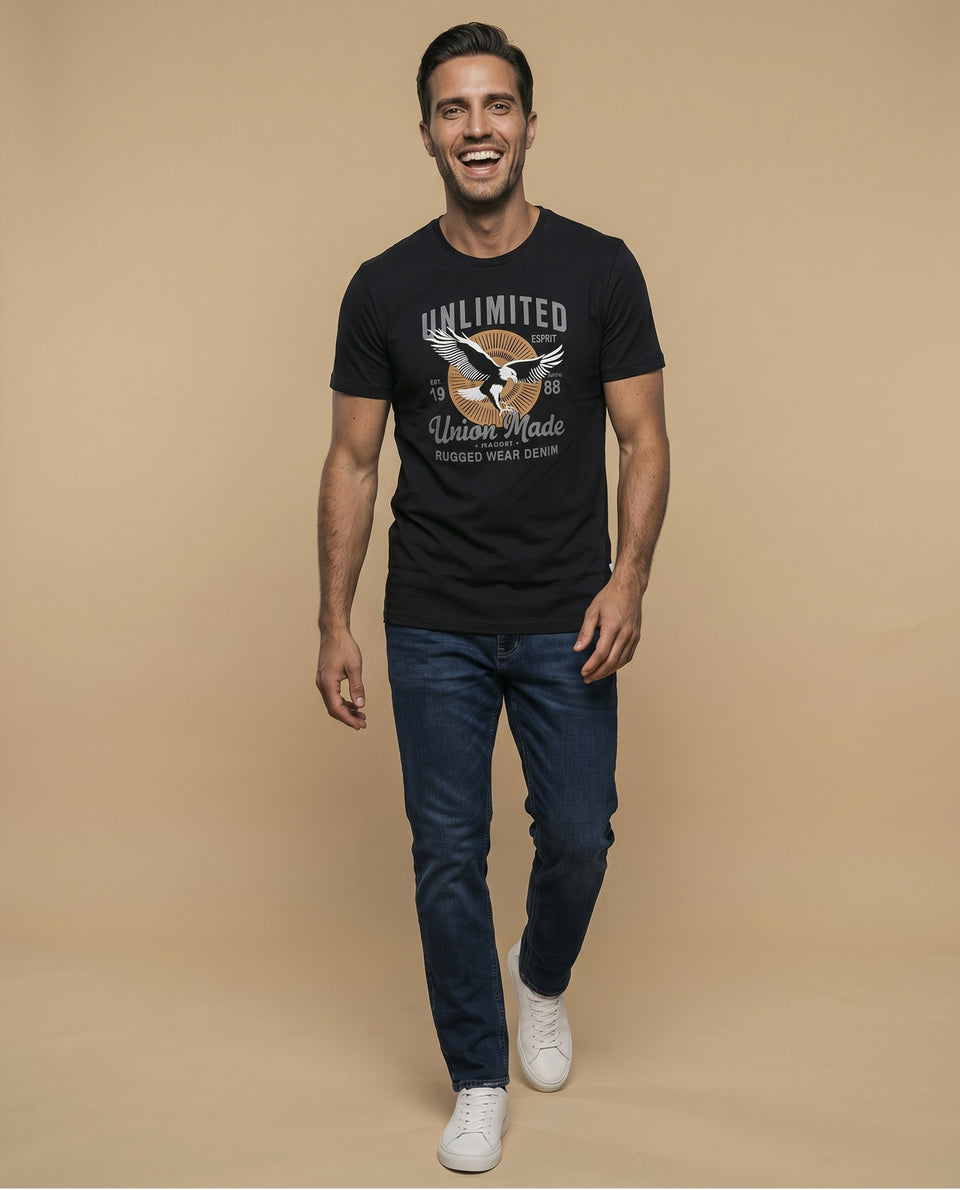 Camiseta Regular Fit Estampada - Negro 34_345F331_NEG190303_5