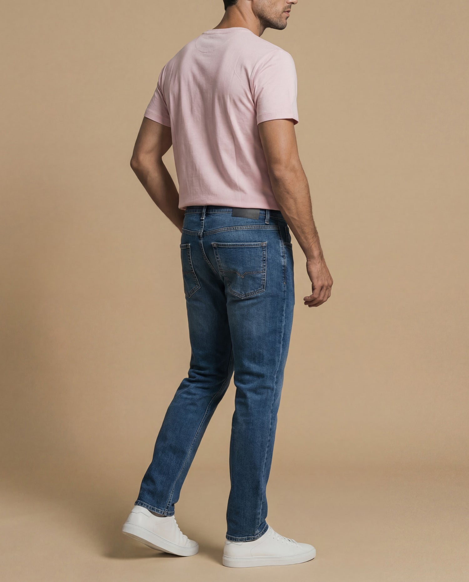 Camiseta manga corta con estampado gráfico universitario para hombre - Rosa