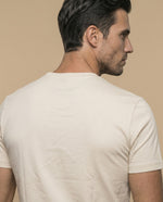 Camiseta manga corta con estampado gráfico vintage para hombre - Beige