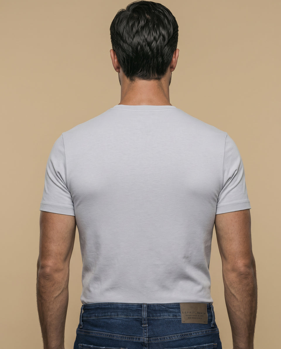 Camiseta manga sisa algodón - Gris 34_345F340_GRI124302_4
