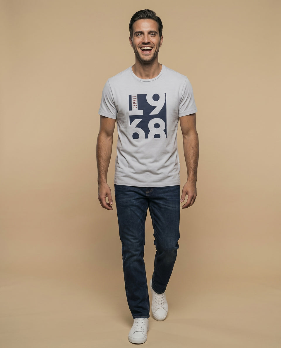 Camiseta manga sisa algodón - Gris 34_345F340_GRI124302_5