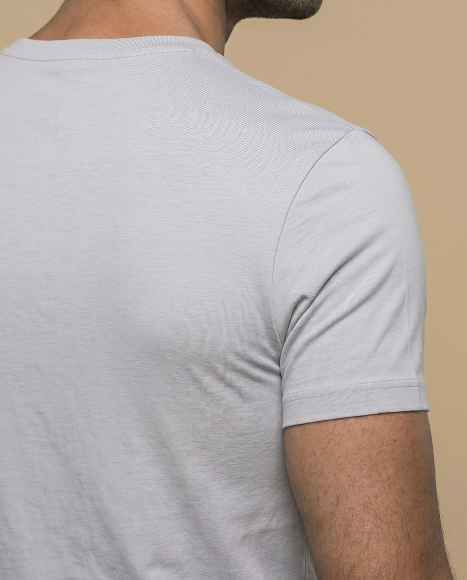 Camiseta manga sisa algodón - Gris 34_345F340_GRI124302_6