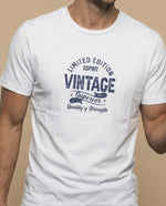 Camiseta manga corta con estampado gráfico vintage para hombre - Crudo