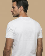 Camiseta manga corta con estampado gráfico vintage para hombre - Crudo