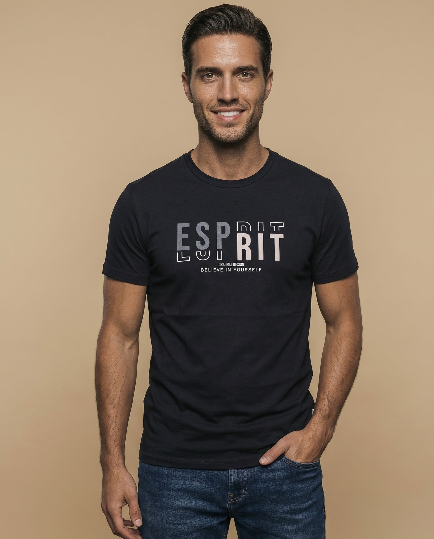 Camiseta Slim fit algodón - Negro
