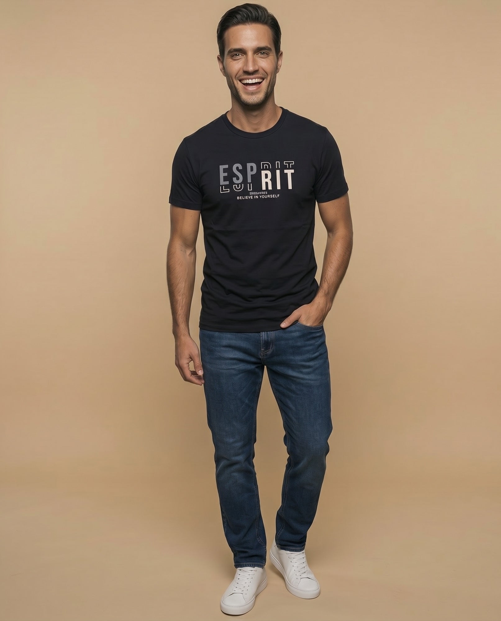 Camiseta Slim fit algodón - Negro 34_345F349_NEG193713_5
