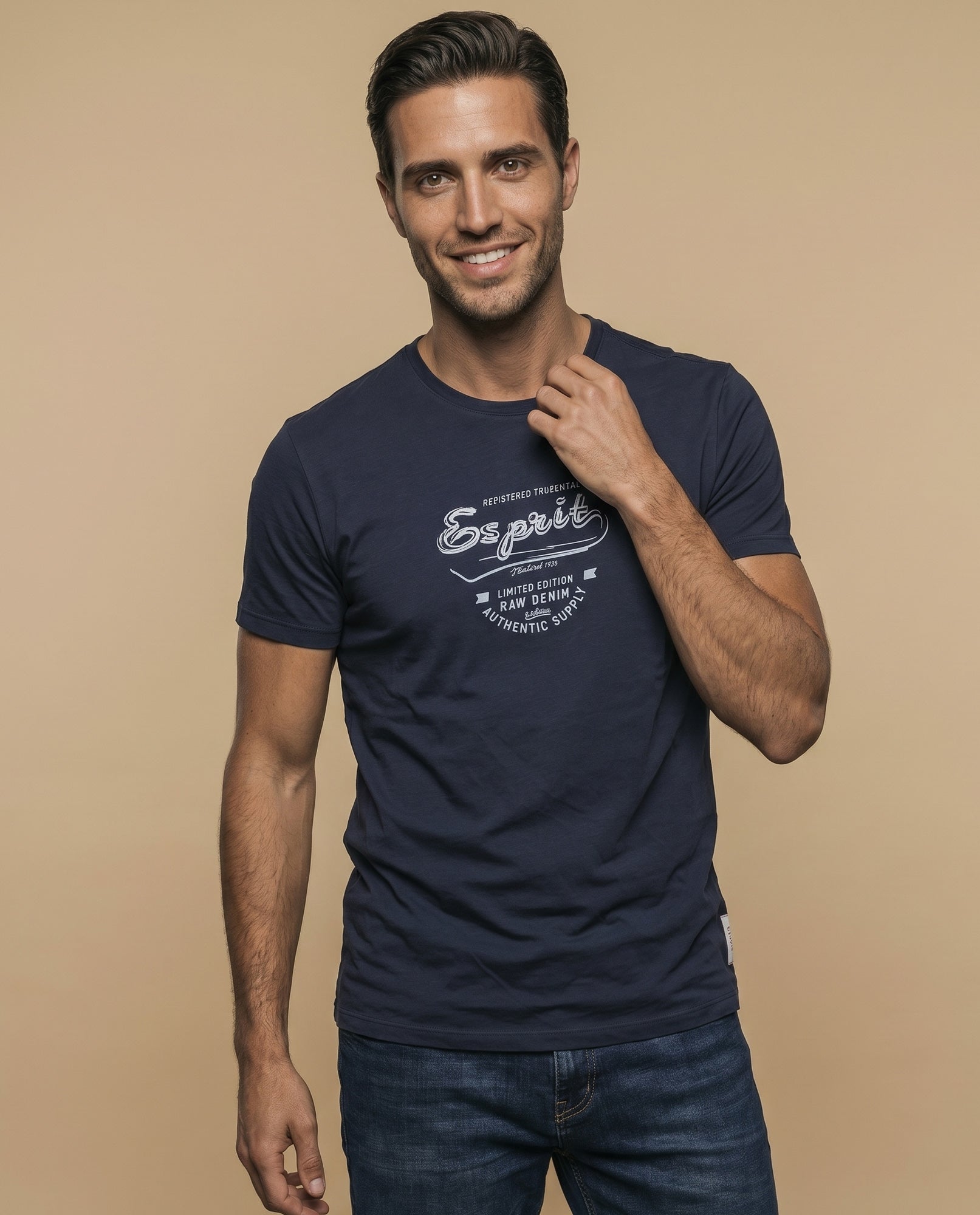 Camiseta 100% Algodón Hombre - Azul 34_345F353_AZU193920_0