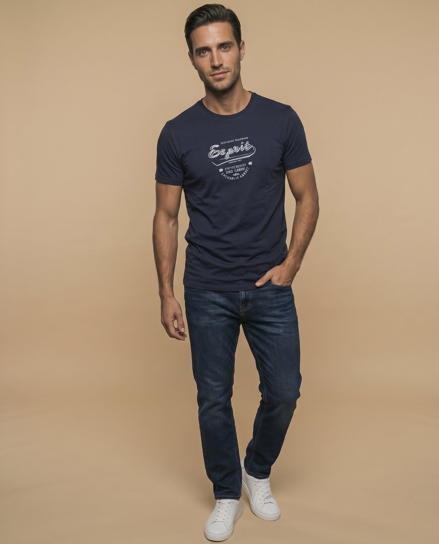 Camiseta 100% Algodón Hombre - Azul