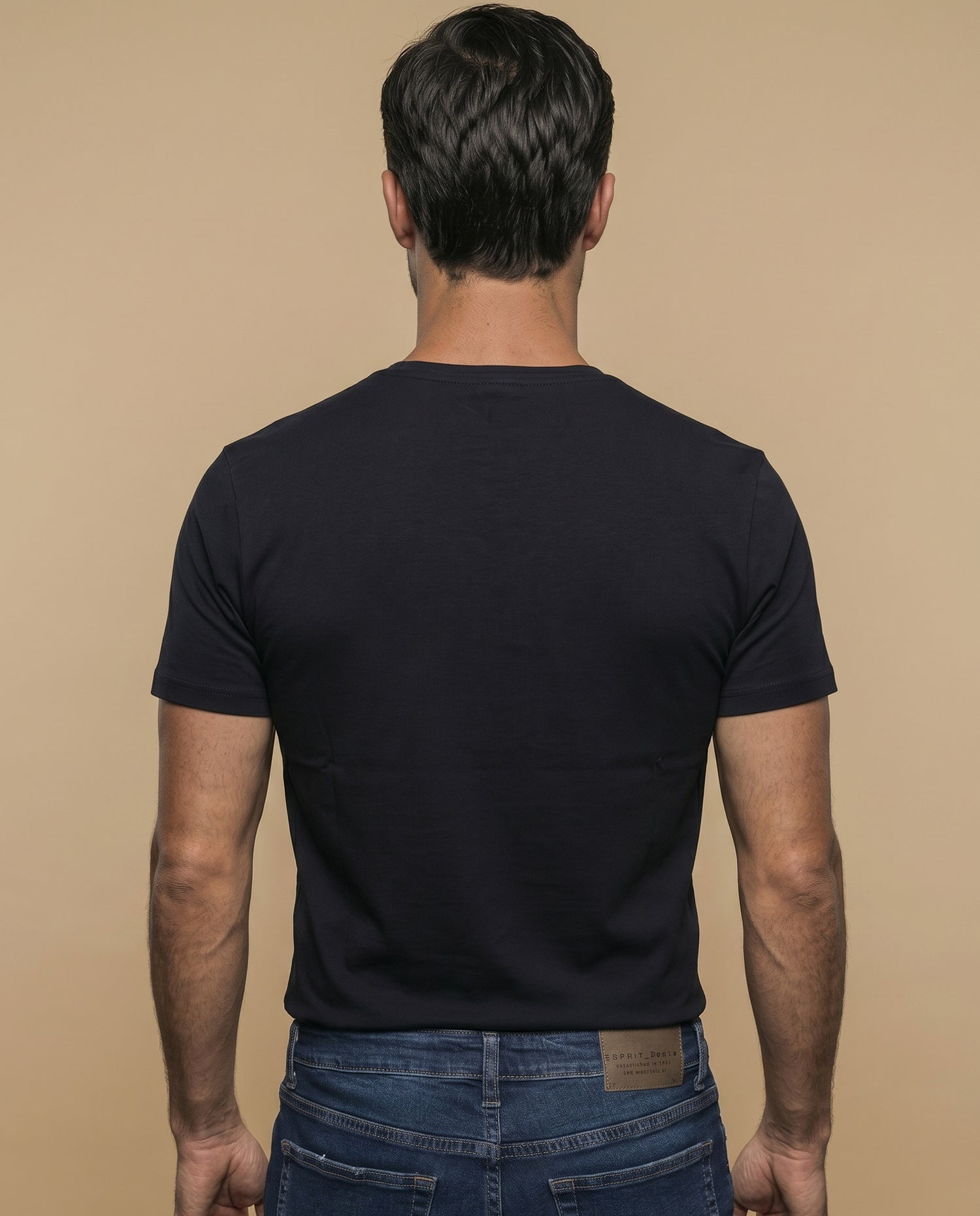 Camiseta manga sisa algodón hombre - Negro