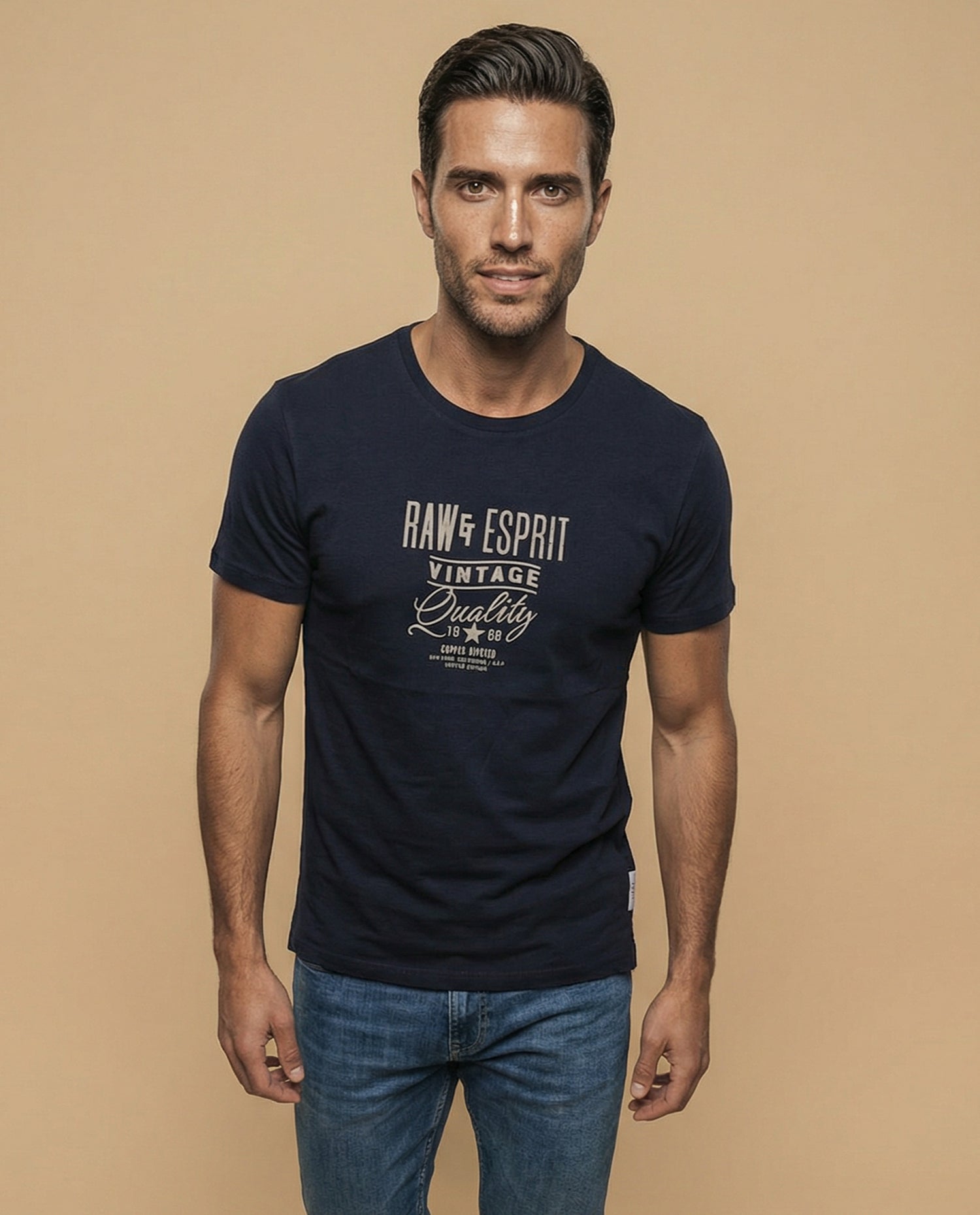 Camiseta estampada regular hombre - Azul
