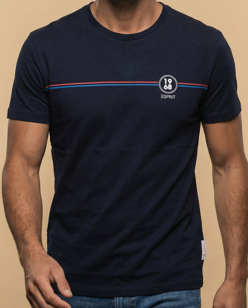 Camiseta manga corta con diseño gráfico retro - Azul 34_345G303_AZU144307_3