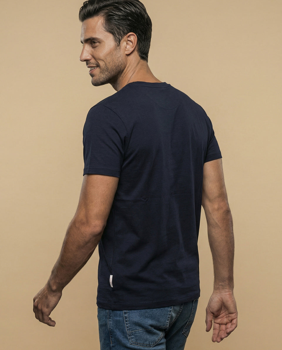 Camiseta manga corta con diseño gráfico retro - Azul 34_345G303_AZU144307_4