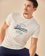 Camiseta Freedom con Estampado Vintage - Crudo