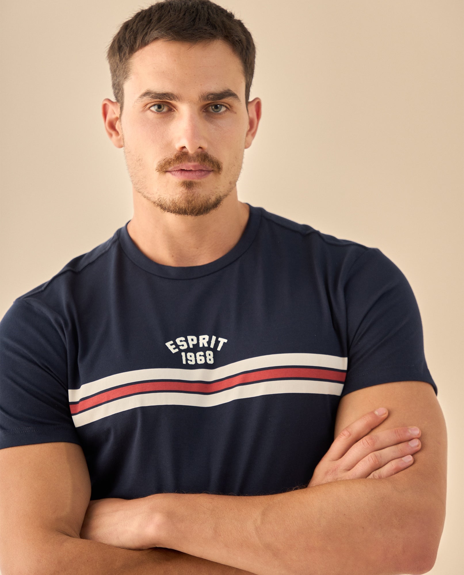 Camiseta Heritage con Logo ESPRIT 1968 - Azul 34_345G308_AZU154309_3