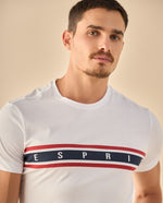 Camiseta con Banda Logo ESPRIT - Blanco