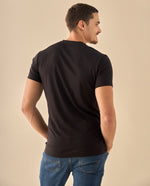 Camiseta con Estampado Retro Vintage - Negro