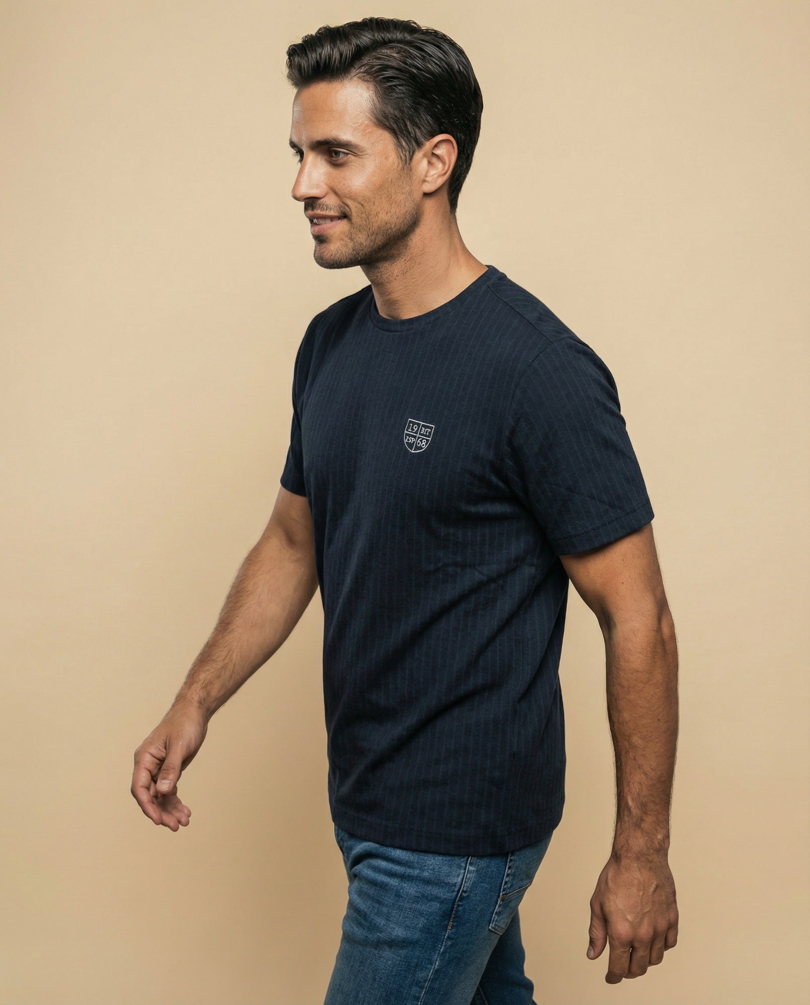 Camiseta manga corta con textura acanalada para hombre - Negro 34_345G323_NEG190303_0